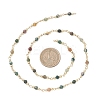 Natural Indian Agate Beaded Round Link Chains AJEW-JB01533-01-4