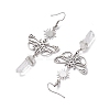 201 Stainless Steel Butterfly Dangel Earrings EJEW-JE05770-3
