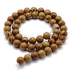 Natural Wood Lace Stone Beads Strands G-G763-05-10mm-2