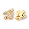 Brass Micro Pave Clear Cubic Zirconia Pendants ZIRC-P094-20G-RS-3