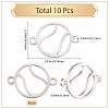 10Pcs Stainless Steel Sport Ball Outline Links Connector Charms STAS-SC0010-17B-P-2
