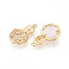 Brass Micro Pave Clear Cubic Zirconia Cat Eye Pendants KK-T071-16G-B01-2