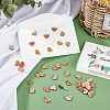 4 Styles Heart with Love & Word Wood Cabochons WOOD-FH0001-90-5
