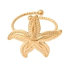 Starfish 304 Stainless Steel Cuff Open Rings for Women RJEW-A105-01G-4