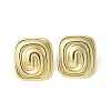 304 Stainless Steel Rectangle with Spiral Stud Earrings EJEW-V006-05G-2