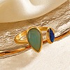 304 Stainless Steel Resin Open Cuff Rings for Women LS-RJEW-K303-10G-1