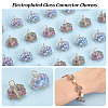 50Pcs Electroplated Glass Connector Charms FIND-GA0002-64-4
