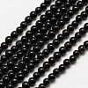 Natural Black Onyx Round Bead Strands X-G-A130-2mm-K04-1