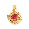 Rack Plating Brass Micro Pave Cubic Zirconia Pendants KK-G513-23A-04G-2