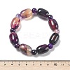 Natural Blue Lace Agate Bead Stretch Bracelets G-P570-01B-5