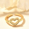 Rack Plating Brass Micro Pave Cubic Zirconia Cuff Finger Rings for Women RJEW-C117-01D-G-2