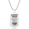 201 Stainless Steel To My Daughter Dog Tag Pendant Ball Chain Necklaces FS-WG527E6-21-1