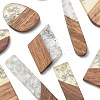 20Pcs 10 Styles Transparent Resin & Walnut Wood Pendants RESI-YW0001-30-2