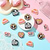 20Pcs 5 Styles Stop War Love Peace Themen Silicone Focal Beads SIL-CJ0002-11-5