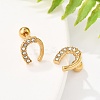 304 Stainless Steel Clear Cubic Zirconia Stud Earrings STAS-E502-02G-02-3