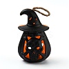 Halloween Resin LED Pumpkin Jack-O'-Lantern Light AJEW-Z004-02B-2