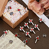 24Pcs Cross with Heart Alloy Enamel Lapel Pin Backs for Backpack Clothes JEWB-FG0001-59P-4