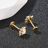 304 Stainless Steel Synthetic Opal Stud Earrings EJEW-B143-01G-07-3