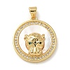 Brass Micro Pave Clear Cubic Zirconia Pendants LS-KK-U046-03G-1