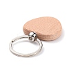 Natural Wood Keychain HJEW-P008-06-2