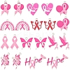 40Pcs 10 Styles Breast Cancer Pink Awareness Ribbon Theme Alloy Enamel Pendants ENAM-SC0005-02-1