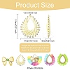10Pcs 5 Styles Alloy with Paper Pendants FIND-CJ0004-51-2