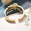 Rack Plating Brass Micro Pave Clear Cubic Zirconia Cuff Finger Rings for Women RJEW-M028-30G-02-5