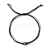 Stylish Minimalist Steel Bead Round Alphabet Double Rope Men's Bracelet GX4208-18-1
