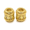 Rack Plating Brass Micro Pave Cubic Zirconia European Beads KK-F089-31G-06-1