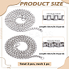 2Pcs 2 Styles 304 Stainless Steel Box Chain Necklaces NJEW-LP0003-30-2