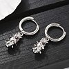 Brass Cubic Zirconia Hoop Earrings EJEW-Q015-01P-6