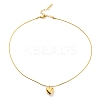 Ion Plating(IP) 304 Stainless Steel Heart Pendant Necklace with Round Snake Chains for Women NJEW-G085-13G-1