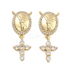 Brass Pave Cubic Zirconia Pendants KK-U009-09A-G-1