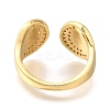 Rack Plating Brass Micro Pave Cubic Zirconia Open Cuff Rings for Women RJEW-S244-01G-B-3