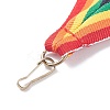 (Defective Closeout Sale: Oxydic Iron Clasp)Polyester Ribbon Name Card Holder Lanyard AJEW-XCP0001-64-5