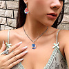 5Pcs Transparent Glass Pendants GLAA-TA0002-82-7