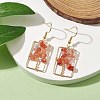 Dyed Natural Mixed Gemstone Chips Tree Dangle Earrings EJEW-JE05734-4