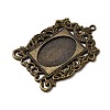 Rectangle Tibetan Style Alloy Big Pendant Cabochon Settings X-PALLOY-K109-77AB-NR-2