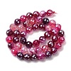 Electroplated Natural Agate Beads Strands G-B191-A07-8mm-06-4