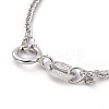 Anti-Tarnish Rhodium Plated 925 Sterling Silver Wheat Chains Necklace for Women STER-I021-03A-P-4