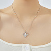 Elegant Brass Clear Cubic Zirconia Hollow Design Butterfly Heart Pendant Necklaces for Women XC3583-2