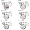 Stainless Steel Brooch Base Settings AJEW-WR00006-1