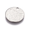 Tarnish Resistant 304 Stainless Steel Textured Pendants STAS-I098-01-15mm-P-1