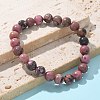 Natural Rhodonite Beads Stretch Bracelets BJEW-F380-01-B16-5