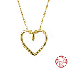 925 Sterling Silver Heart Pendant Necklaces for Women NJEW-C087-04G-2