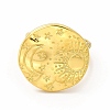 Ion Plating(IP) 304 Stainless Steel Sun & Moon Planet Open Cuff Ring for Women RJEW-B027-20G-2