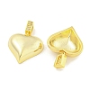 Heart Rack Plating Brass Clear Cubic Zirconia Pendants KK-M291-11G-2