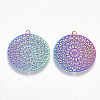 Ion Plating(IP) 201 Stainless Steel Filigree Pendants X-STAS-R102-12-2