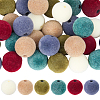 48Pcs 6 Styles Flocky Plastic Beads KY-SC0002-47B-1