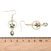 Natural Paua Shell & Stainless Steel Dangle Earrings for Women EJEW-JE07076-01-5